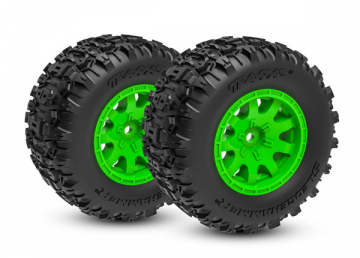 Tires & Wheels Sledgehammer/ Mini Maxx Green Front (2) in the group Brands / T / Traxxas / Tires & Wheels at Minicars Hobby Distribution AB (4210771-GRN)