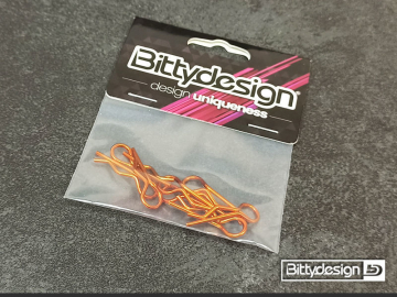 Body Clips Kit Big Scale (8) - Orange in der Gruppe Hersteller / B / Bittydesign / Bittydesign bei Minicars Hobby Distribution AB (BDBC-88O)