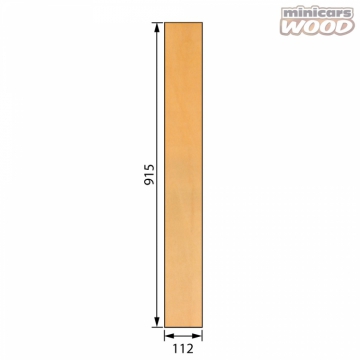 Basswood Plywood 1.5x112x915 mm 3-ply