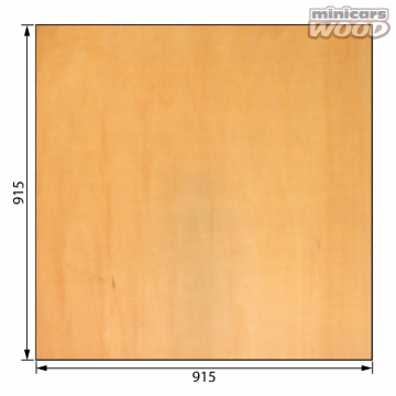 Basswood Plywood 1.5x915x915 mm 3-ply * UTGÅTT