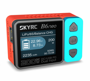 SkyRC B6neo DC Laddare Input 10-28volt, 12A Röd/Blå