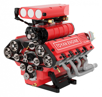 FS-V800GCS 8-Cyl Methanol Engine 4-Stroke Kit in the group Accessories & Parts / Engines / Engine Kits at Minicars Hobby Distribution AB (TE800VGCS)