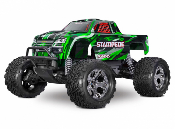 Stampede 2WD 1/10 RTR TQ BL-2s HD Grn i gruppen Fabrikat / T / Traxxas / Modeller hos Minicars Hobby Distribution AB (TRX36354-4-GRN)