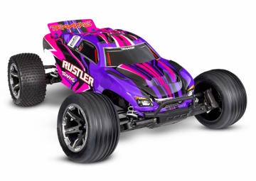 Rustler 2WD 1/10 RTR TQ EHD Pink USB-C - With Battery/Charger in the group Brands / T / Traxxas / Models at Minicars Hobby Distribution AB (TRX37254-8-PINK)