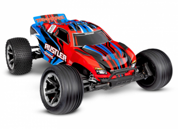 Rustler 2WD 1/10 RTR TQ EHD Red USB-C - With Battery/Charger in the group Brands / T / Traxxas / Models at Minicars Hobby Distribution AB (TRX37254-8-RED)