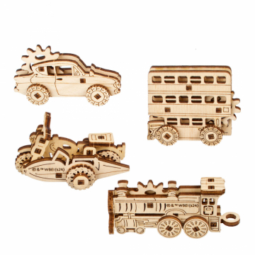 Ugears U-Fidget Magical Vehicles in der Gruppe Baumaterialien / Holz- und Metallmodelle / Holzmodell mechanisch bei Minicars Hobby Distribution AB (UG70262)