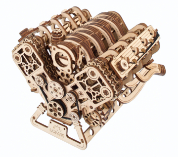 Ugears V8 Engine i gruppen Bygghobby / Byggsatser Tr & Metall / Trbyggsatser Mekaniska hos Minicars Hobby Distribution AB (UG70264)