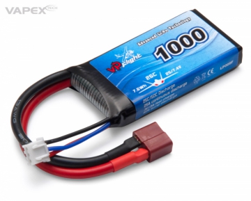 Li-Po Batteri 2S 7,4V 1000mAh 25C T-Kontakt