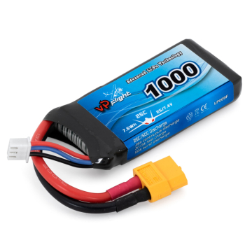 Li-Po Batteri 2S 7,4V 1000mAh 25C XT60-Kontakt