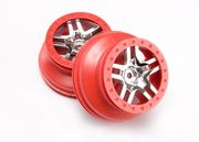 Fälg SCT Split-Spoke Krom-Röd 2.2/3.0" 4WD/2WD Bak (2)