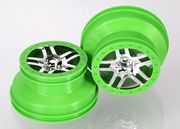 Fälg SCT Split-Spoke Krom-Grön 2.2/3.0" 4WD/2WD Bak (2)