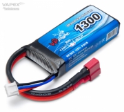 Li-Po Batteri 2S 7,4V 1300mAh 30C T-Kontakt