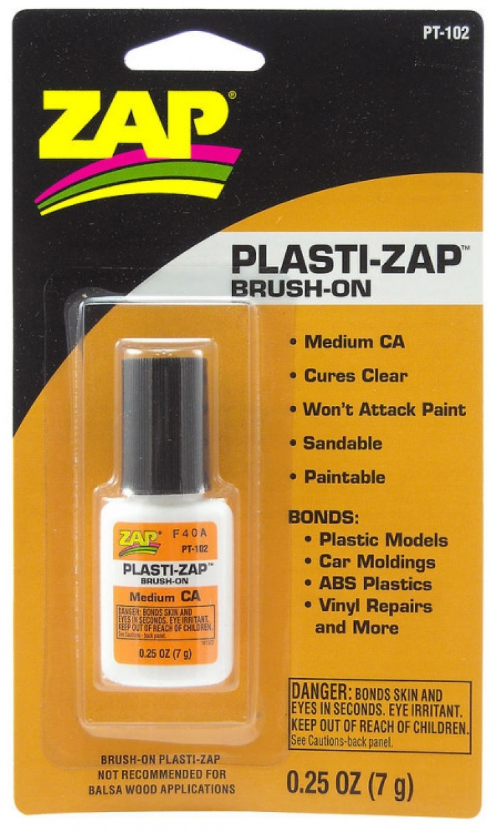 Plasti-ZAP 1/4oz 7gr Brush-On i gruppen Katalog / Fabrikat / Z / ZAP / ZAP Lim hos Minicars Hobby Distribution AB (40PT102)