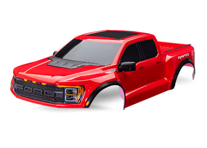 Kaross Ford Raptor R Komplett Röd i gruppen Katalog / Fabrikat / T / Traxxas / Karosser & Tillbehör hos Minicars Hobby Distribution AB (4210112-RED)