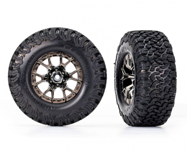 Däck & Fälg BFGoodrich All-Terrain T/A Svartkrom 2.2/3.0\'\' 2WD Fram (2) i gruppen Katalog / Fabrikat / T / Traxxas / Däck & Fälg hos Minicars Hobby Distribution AB (4210186-BLKCR)