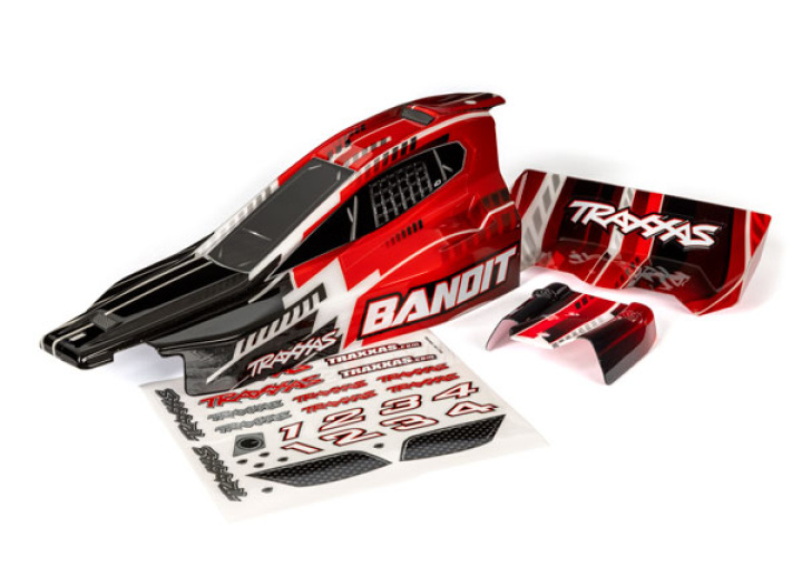 Kaross Bandit Svart & Röd Målad i gruppen Katalog / Fabrikat / T / Traxxas / Karosser & Tillbehör hos Minicars Hobby Distribution AB (422450)