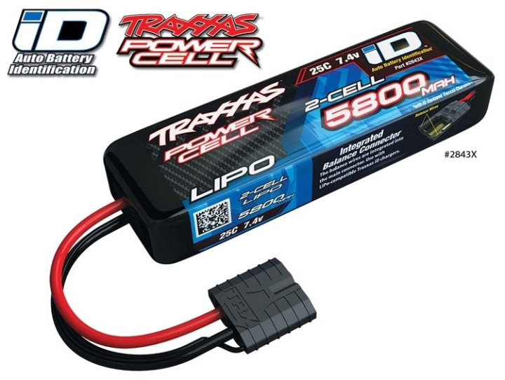 Li-Po Batteri 2S 7,4V 5800mAh 25C iD-kontakt i gruppen Katalog / Tillbehör & Delar / Batterier & Tillb. hos Minicars Hobby Distribution AB (422843X)