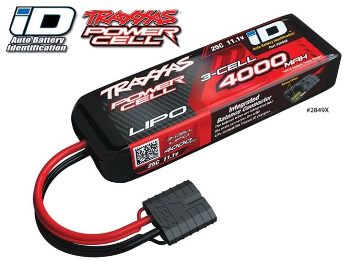 Li-Po Batteri 3S 11,1V 4000mAh 25C iD-kontakt i gruppen Katalog / Tillbehör & Delar / Batterier & Tillb. hos Minicars Hobby Distribution AB (422849X)