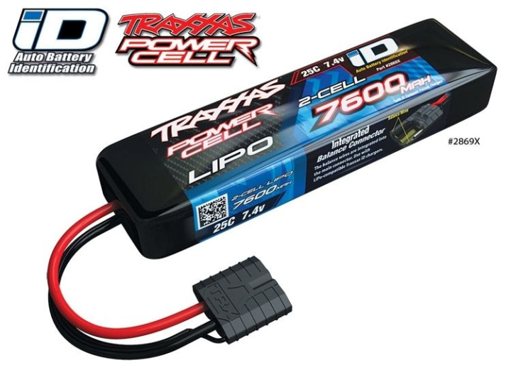 Li-Po Batteri 2S 7,4V 7600mAh 25C iD-kontakt i gruppen Katalog / Tillbehör & Delar / Batterier & Tillb. hos Minicars Hobby Distribution AB (422869X)