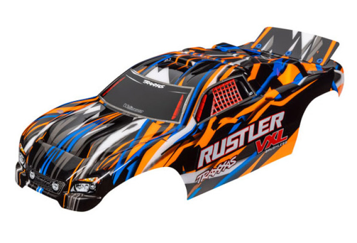 Kaross Rustler VXL 2WD Orange Målad i gruppen Katalog / Fabrikat / T / Traxxas / Karosser & Tillbehör hos Minicars Hobby Distribution AB (423726T)