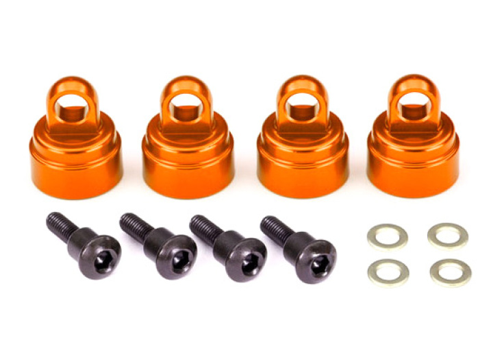 Dämpartopp Orange Aluminium (4) Ultra-Shocks i gruppen Katalog / Fabrikat / T / Traxxas / Reservdelar hos Minicars Hobby Distribution AB (423767T)