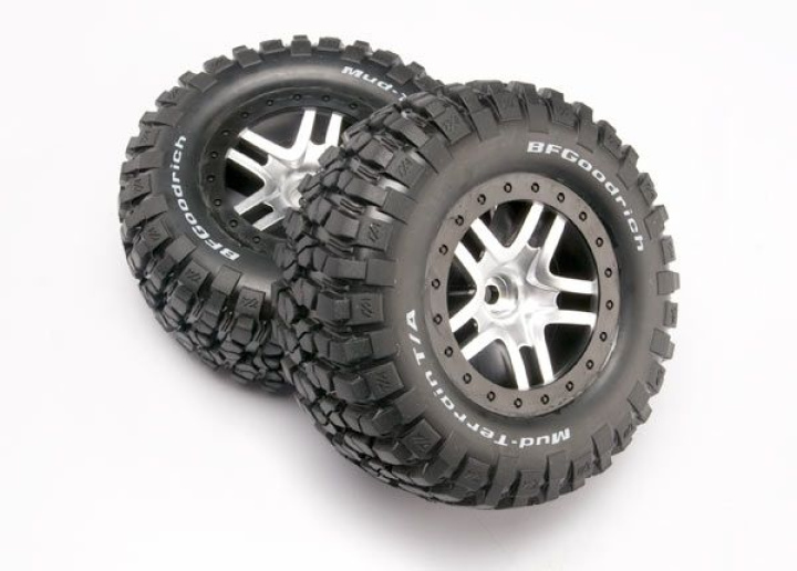 Däck & Fälg BFGoodrich/S-Spoke Matt Krom 2WD Fram (2) i gruppen Katalog / Fabrikat / T / Traxxas / Däck & Fälg hos Minicars Hobby Distribution AB (425877)