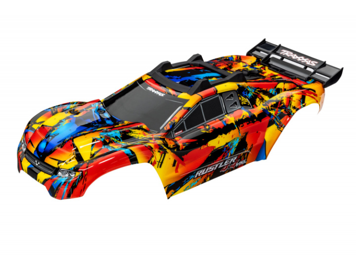 Kaross Rustler 4x4 Solar Flare Komplett Clipless i gruppen Katalog / Fabrikat / T / Traxxas / Karosser & Tillbehör hos Minicars Hobby Distribution AB (426718R)