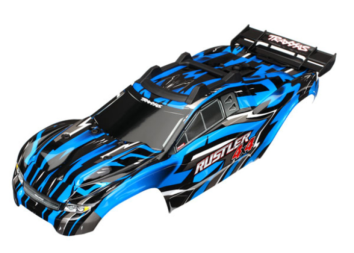 Kaross Rustler 4x4 Blå Komplett Clipless i gruppen Katalog / Fabrikat / T / Traxxas / Karosser & Tillbehör hos Minicars Hobby Distribution AB (426718X)