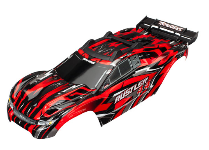 Kaross Rustler 4x4 Röd Komplett Clipless i gruppen Katalog / Fabrikat / T / Traxxas / Karosser & Tillbehör hos Minicars Hobby Distribution AB (426718)