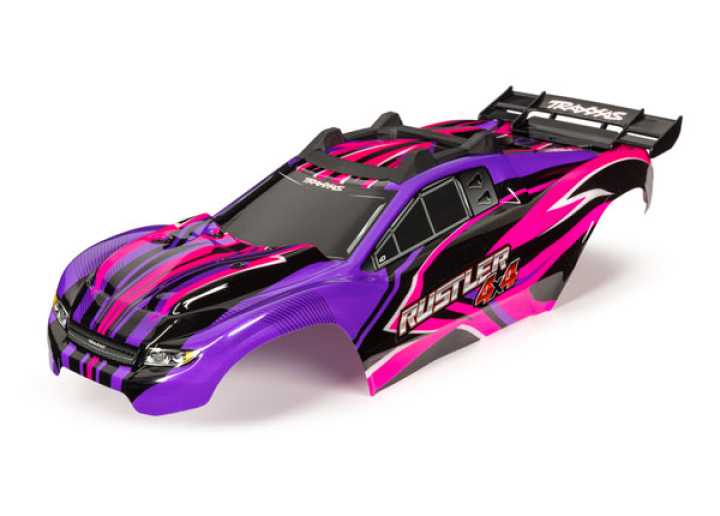 Kaross Rustler 4x4 Rosa & Lila Komplett Clipless i gruppen Katalog / Fabrikat / T / Traxxas / Karosser & Tillbehör hos Minicars Hobby Distribution AB (426734P)