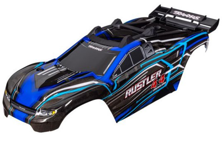 Kaross Rustler 4x4 Blå (för Clipless Montering) i gruppen Katalog / Fabrikat / T / Traxxas / Karosser & Tillbehör hos Minicars Hobby Distribution AB (426740-BLUE)