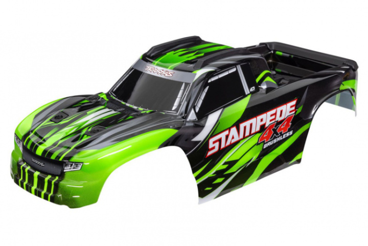 Kaross Stampede 4x4 Grön (för Clipless Montering) i gruppen Katalog / Fabrikat / T / Traxxas / Karosser & Tillbehör hos Minicars Hobby Distribution AB (426762-GRN)