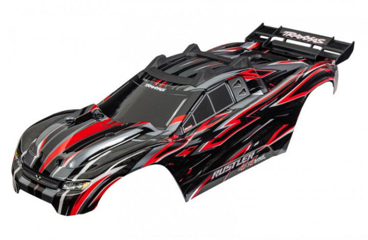 Kaross Rustler 4x4 VXL Röd Clipless i gruppen Katalog / Fabrikat / T / Traxxas / Karosser & Tillbehör hos Minicars Hobby Distribution AB (426785-RED)