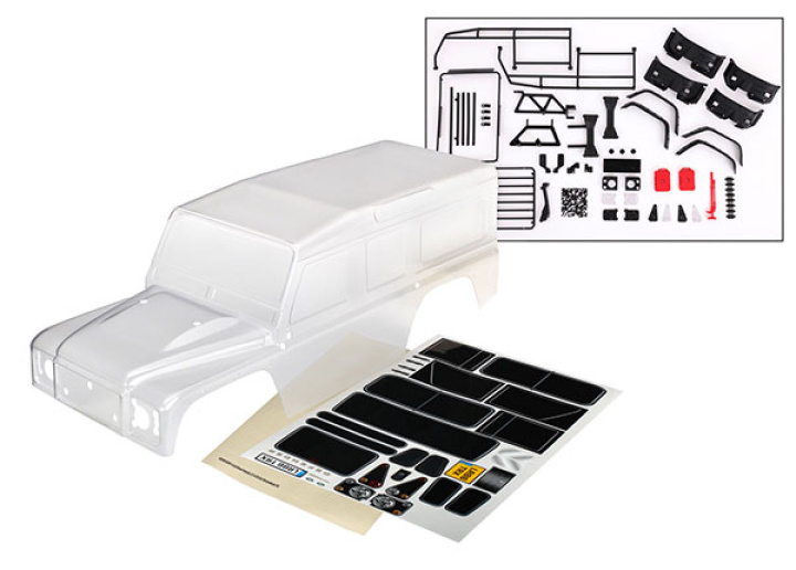 Kaross Land Rover Defender Komplett Omålad i gruppen Katalog / Fabrikat / T / Traxxas / Karosser & Tillbehör hos Minicars Hobby Distribution AB (428011P)