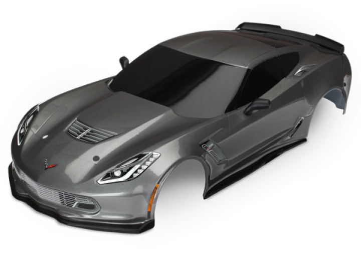 Kaross Chevrolet Corvette Z06 Grå Målad i gruppen Katalog / Fabrikat / T / Traxxas / Karosser & Tillbehör hos Minicars Hobby Distribution AB (428386A)