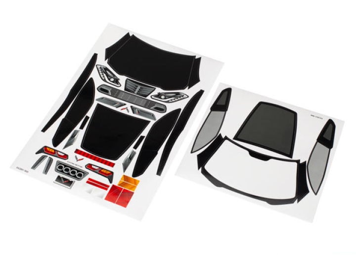 Dekalark Chevrolet Corvette Z06 i gruppen Katalog / Fabrikat / T / Traxxas / Karosser & Tillbehör hos Minicars Hobby Distribution AB (428387)