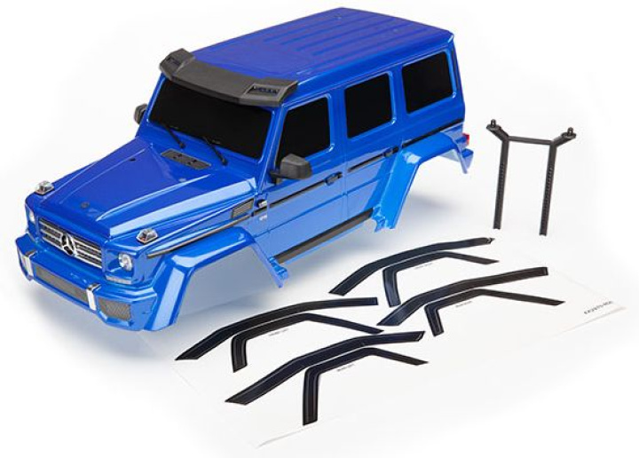 Kaross Mercedes G500 TRX-4 Komplett Blå i gruppen Katalog / Fabrikat / T / Traxxas / Karosser & Tillbehör hos Minicars Hobby Distribution AB (428811X)