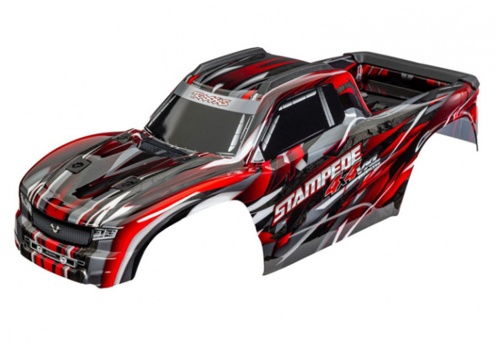 Kaross Stampede 4x4 VXL Röd Clipless i gruppen Katalog / Fabrikat / T / Traxxas / Karosser & Tillbehör hos Minicars Hobby Distribution AB (429014-RED)