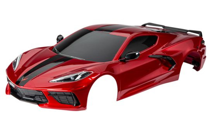 Kaross Corvette Stingray Röd Komplett i gruppen Katalog / Fabrikat / T / Traxxas / Karosser & Tillbehör hos Minicars Hobby Distribution AB (429311R)