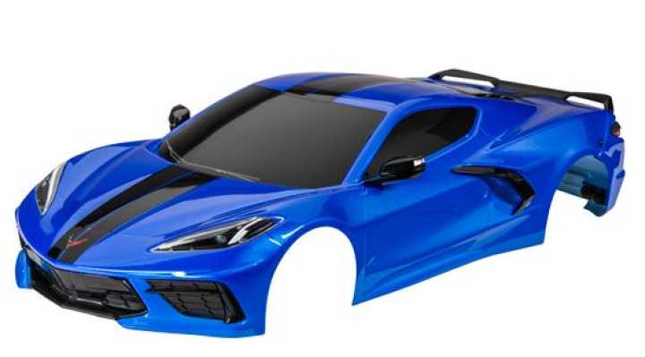 Kaross Corvette Stingray Blå Komplett i gruppen Katalog / Fabrikat / T / Traxxas / Karosser & Tillbehör hos Minicars Hobby Distribution AB (429311X)