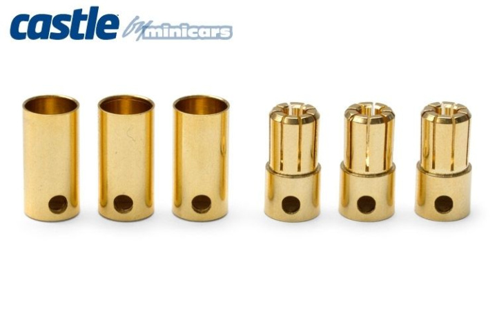 6.5mm Bullet Kontakter 3par 200A i gruppen Katalog / Fabrikat / C / Castle Creations / Kablar & Kontakter hos Minicars Hobby Distribution AB (CC-BULLET-6.5MM)