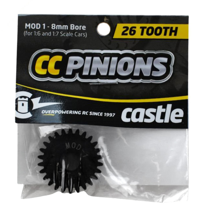 CC Pinion 26T Mod 1 - 8mm i gruppen Katalog / Fabrikat / C / Castle Creations / Piniondrev hos Minicars Hobby Distribution AB (CC010-0065-29)