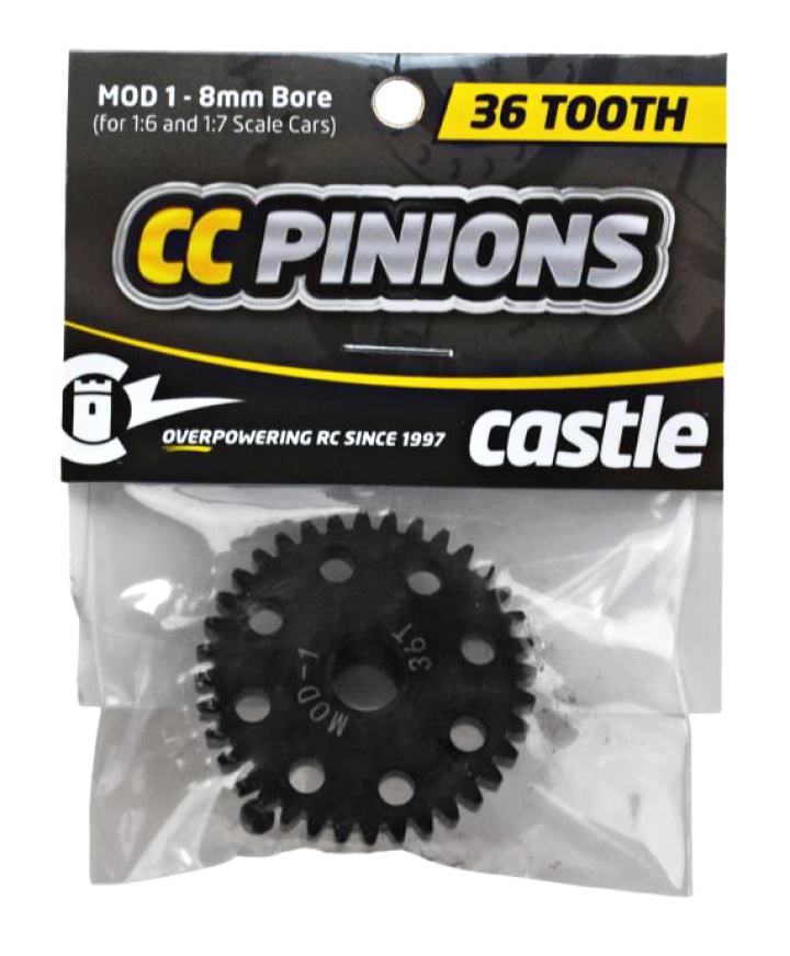 CC Pinion 36T Mod 1 - 8mm i gruppen Katalog / Fabrikat / C / Castle Creations / Piniondrev hos Minicars Hobby Distribution AB (CC010-0065-34)