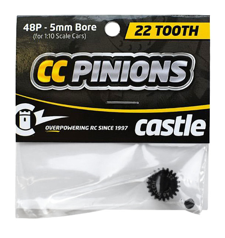 CC Pinion 22T 48P - 5mm i gruppen Katalog / Fabrikat / C / Castle Creations / Piniondrev hos Minicars Hobby Distribution AB (CC010-0065-41)