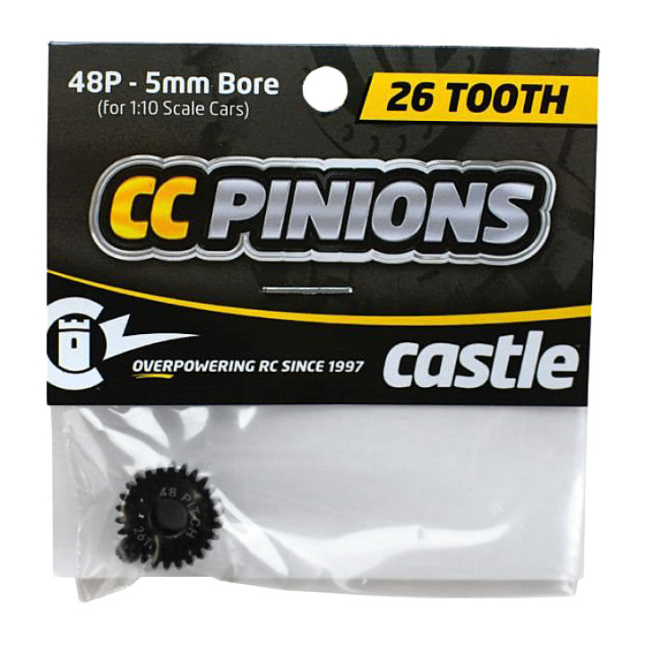 CC Pinion 26T 48P - 5mm i gruppen Katalog / Fabrikat / C / Castle Creations / Piniondrev hos Minicars Hobby Distribution AB (CC010-0065-45)