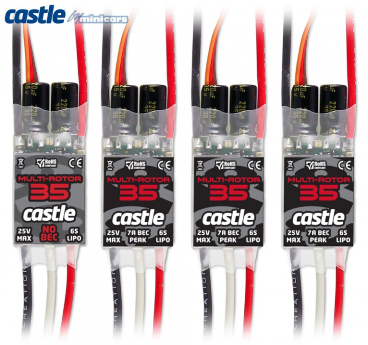 QuadPack 35 - Multi Rotor 35A ESC\'s (4)* i gruppen Katalog / Fabrikat / C / Castle Creations / ESC Flyg/Heli hos Minicars Hobby Distribution AB (CC010-0125-00)