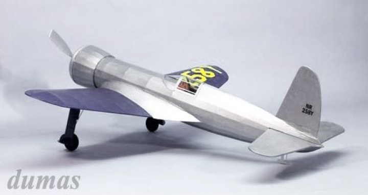 1B Hughes Racer 610/762mm Träbyggsats i gruppen Katalog / Fabrikat / D / Dumas / Flygmodeller hos Minicars Hobby Distribution AB (DU0407)