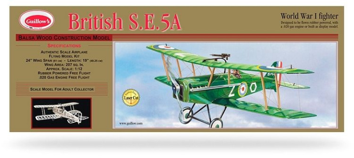 British SE5A Laser-Cut Guillow i gruppen Katalog / Fabrikat / G / Guillows / Trämodeller hos Minicars Hobby Distribution AB (GU0202LC)