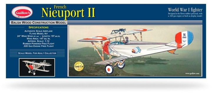 Nieuport II Laser-Cut Guillow i gruppen Katalog / Fabrikat / G / Guillows / Trämodeller hos Minicars Hobby Distribution AB (GU0203LC)