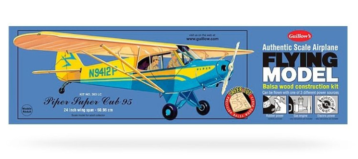 Piper Super Cub 95 Laser-Cut Guillow i gruppen Katalog / Fabrikat / G / Guillows / Trämodeller hos Minicars Hobby Distribution AB (GU0303LC)